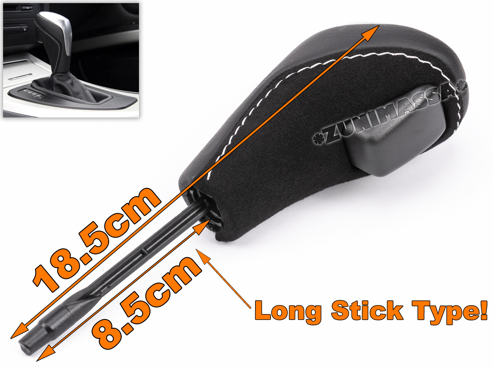 Pomo levier de vitesse en cuir et alcantara pour BMW E60 E61 - 3