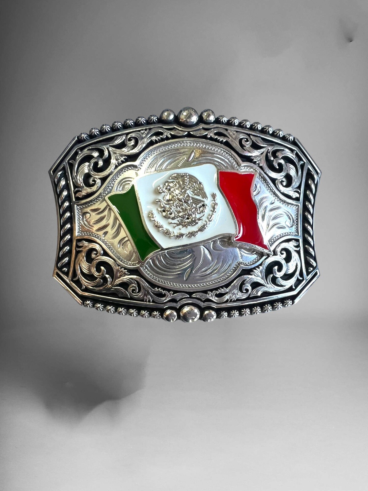 Bandera Mexicana Cinturón Vaquero Occidental Hebilla Hebilla Vaquera Rodeo Bandera De México