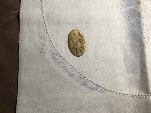 Lee Wards Stamped Table Scarf/Runner~Indian Head 100% Cotton~Pansy~Cut Out Edges - Picture 9 of 10
