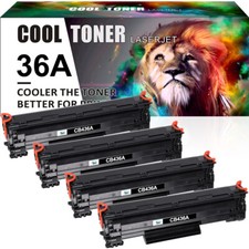 4PK Toner Compatible for HP LaserJet P1505 P1505N M1120 M1522 36A CB436A Black