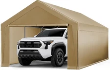 Outdoor 10'x20' Heavy Duty w/2 doors&2 Sidewalls,Carport Canopy Garage Tent Shed