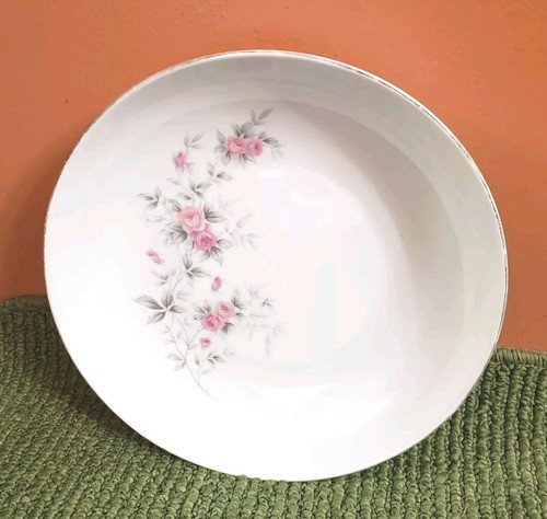 19 Pc. Bristol Pink Rose Fine China 8 Dinner Plates, 1 Vegetable Bowl, 6 Saucers