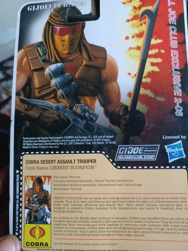 Hasbro 2013 G.I. Figura Joe Exclusiva Escorpión del Desierto Sin usar, en caja, Gijoeclub Foto 3 de 3