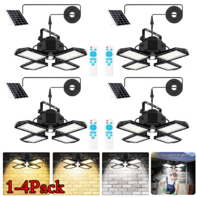 Solar Pendant Light Outdoor Indoor 168LED Solar Powered Motion Sensor Shed Light