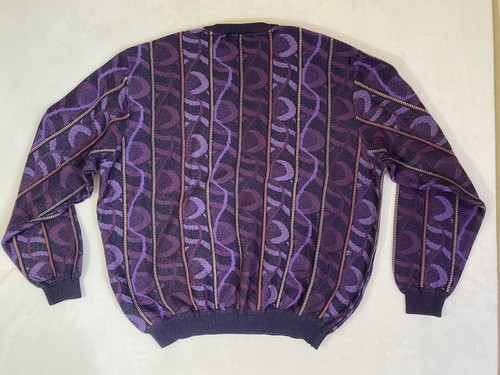St. Croix Shop Crew Neck Sweater Purple Multi Men's Size L Made in USA - Bild 6 von 8
