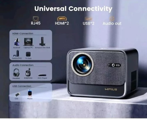Wimius K9 video projector, 4K, 700ANSI, Keystone, Full HD, 1080p, native, WIFI 6 - Picture 5 of 7