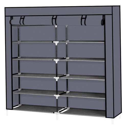 New 7-Tier Portable Double Closet Shoe Cabinet Boot Rack Shelf Storage ...