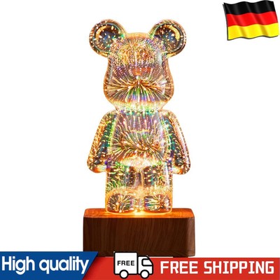 3D Bear Firework Light 8 Color Lights Table Lamp Dimming As Valentines Day Gifts