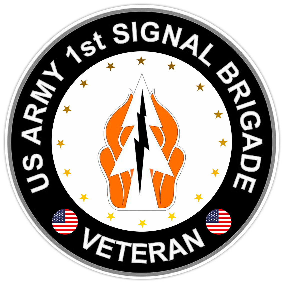 US Army 1st Signal Brigade Veteran Bumper Sticker Military Vinyl Decal 5"