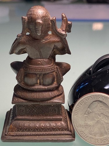 Una de las estatua de bronce de Buda más pequeñas del mundo 6,3 cm de alto, 98,6 gm, siglo XVIII - Imagen 12 de 15