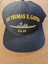 USS Thomas S. Gates CG 51 NAVY Snapback Hat Preowned MADE in USA