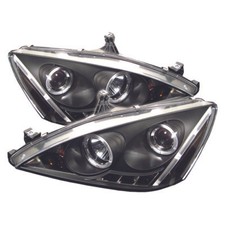 Fit Honda 03-07 Accord Black Dual Halo Led Projector Headlights Lamp Lx Ex Dx Se