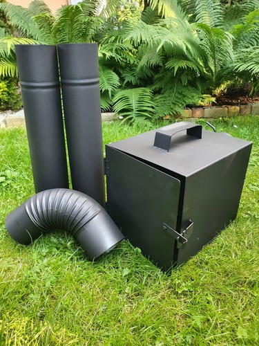 Räuchereiset Feuerstelle Rohre Rohrbogen Räucherofen Set - Bild 3 von 5