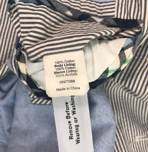 J Crew Seersucker 100% Cotton Suit From 2007 40R 31x29 Blue White - Picture 5 of 24