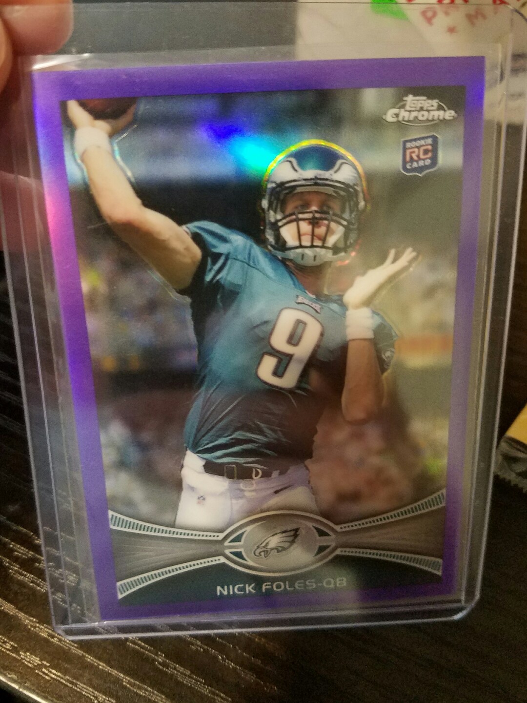 2012 Topps Chrome # 153 Nick Foles Eagles Rookie Purple Refractor # /499 RC
