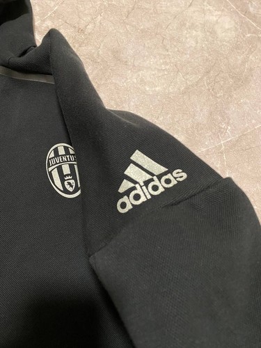 Rare Adidas ZNE 2016-17 Juventus UCL Soccer Hoodie Full Zip Black Size XL - Bild 5 von 13