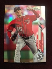 2020 Topps Chrome Base Refractor Nationals Patrick Corbin Baseball Card #195