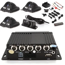 4ch Vehicle Car SW-0001A Mobile DVR Security Video Recorder +4 CCD Lens Camera