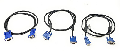 3 Video Vga Cables For Monitor/Pc/Projector 1.4 M