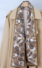 100% Mulberry Silk Scarf 150X16CM Women's Long Double sided Printed Scarf NEW