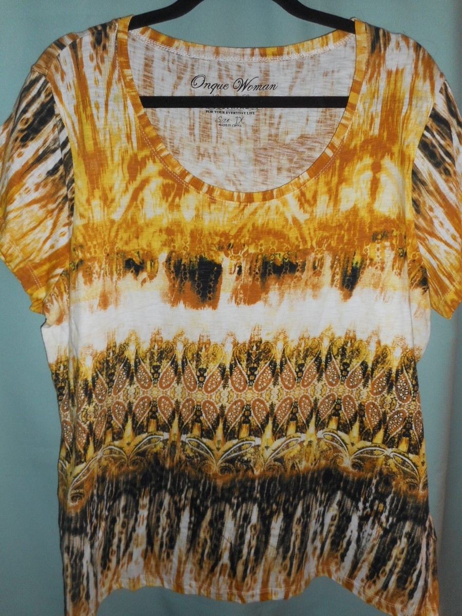 Onque Woman Plus Size Onque Woman Plus Size Black, Gold And White