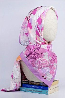 Seide Hijab mit Muster   10 EUR pro Stück - Free Shipping - Gratis Inner Sanggul