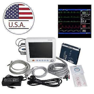 6 Parameters Patient Monitor Cardiac Monitor ECG NIBP RESP PR Spo2 TEMP CE