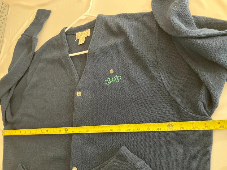 Cárdigan Suéter De Colección IZOD Golf Talla 2XL Azul Marino EE. UU. Stock Muerto Nuevo Sin Etiquetas Logo del Abuelo Foto 4 de 4