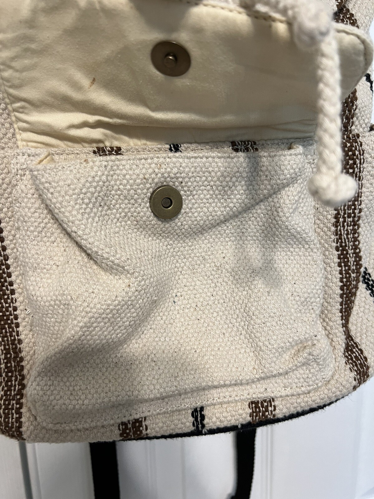 Universal Thread Canvas Boho Backpack Book Bag Iv… - image 3