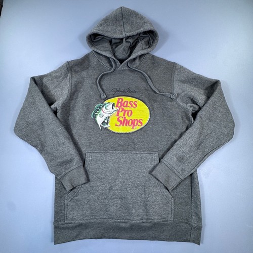 Bass Pro Shops Johnny Morris Men's Super Soft Medium Gray Hoodie Fishing