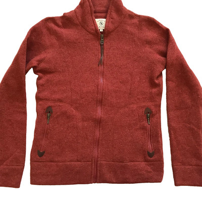AIGLE FRANCE SWEATER WOMEN'S FULL ZIP TERRACOTTA SIZE 38 EU