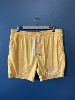 Primitive Apparel Mens Yellow Swim Trunks w/ Lining Size XL w/ Drawstring