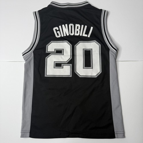 San Antonio Spurs Jersey Youth Small Black #20 Manu Ginobili NBA Adidas - Picture 6 of 7