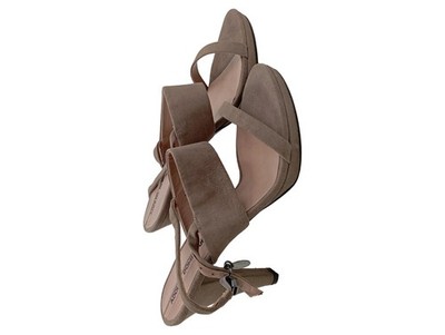 Adolfo Dominguez Damen Sandaletten Gr. 40 Beige Elegant Modisch