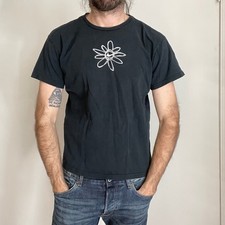 vtg 90’s Nike Flower Sketch T Shirt Size XL Black Cotton Made in USA Y2K