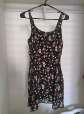 Vintage Y2K Trend Theology Black Floral Mini Dress