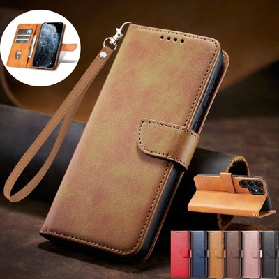 For Samsung S26 Ultra S25 FE S24 S23 S22 Plus Leather Case Wallet Cover Strap