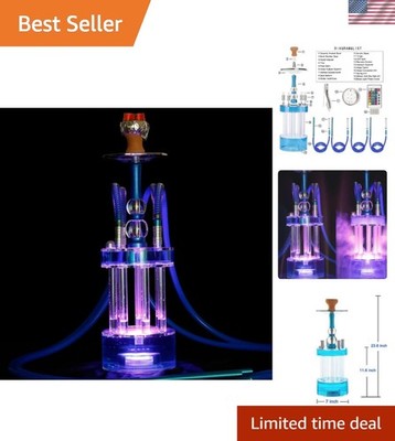 4 Hose Hookah Set，Large Party LED Hookahs, Modern Fountain Design Shisha kit ...