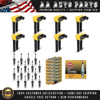 8 Ignition Coil & 16 NGK Platinum Spark Plug for Ram 1500 Dodge Charger 5.7L V8