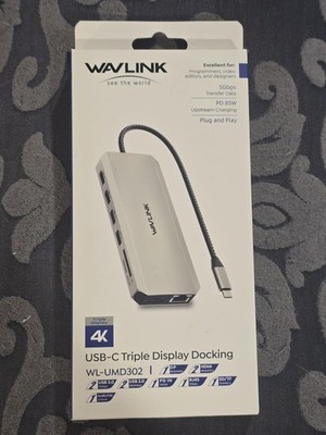 WAVLINK USB-C Dock Dockingstation DUAL HDMI DP LAN 100W PD 12-IN-1 for Windows