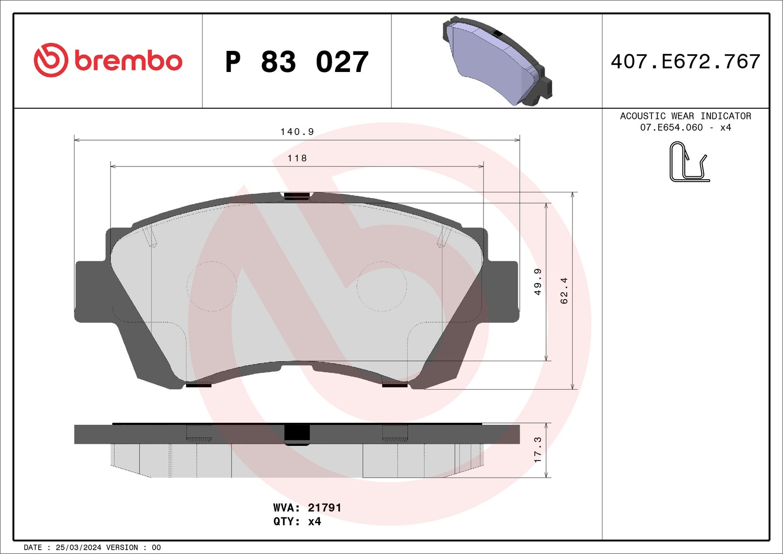 Fits BREMBO P 83 027 HAM PADS. FRONT TOYOTA CELICA 93-99  ⭐UK Stock⭐