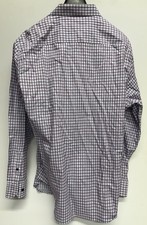 Tasso Elba Men's XL Dress Shirt 17-17 1/2 32/33 Blue Burgundy Check Cotton