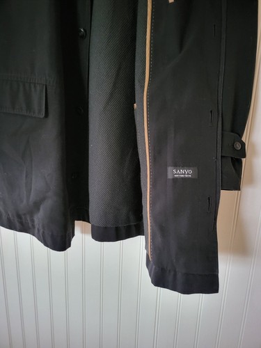 Sanyo Men’s Black All Purpose Zip Up Jacket Size M With Rain Hood - Picture 4 of 12