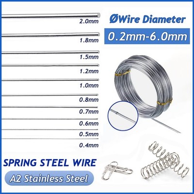 304 Stainless Steel Spring Steel Wire Dia 0.2mm - 6.0mm DIY Accessories Select