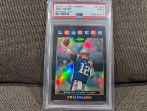 2008 TOPPS CHROME TOM BRADY REFRACTOR PSA 9 NEW ENGLAND PATRIOTS RARE SP HOF