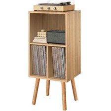 Record Player Stand with Vinyl Storage, Wooden Vinyl Record Stand, Record Pla...