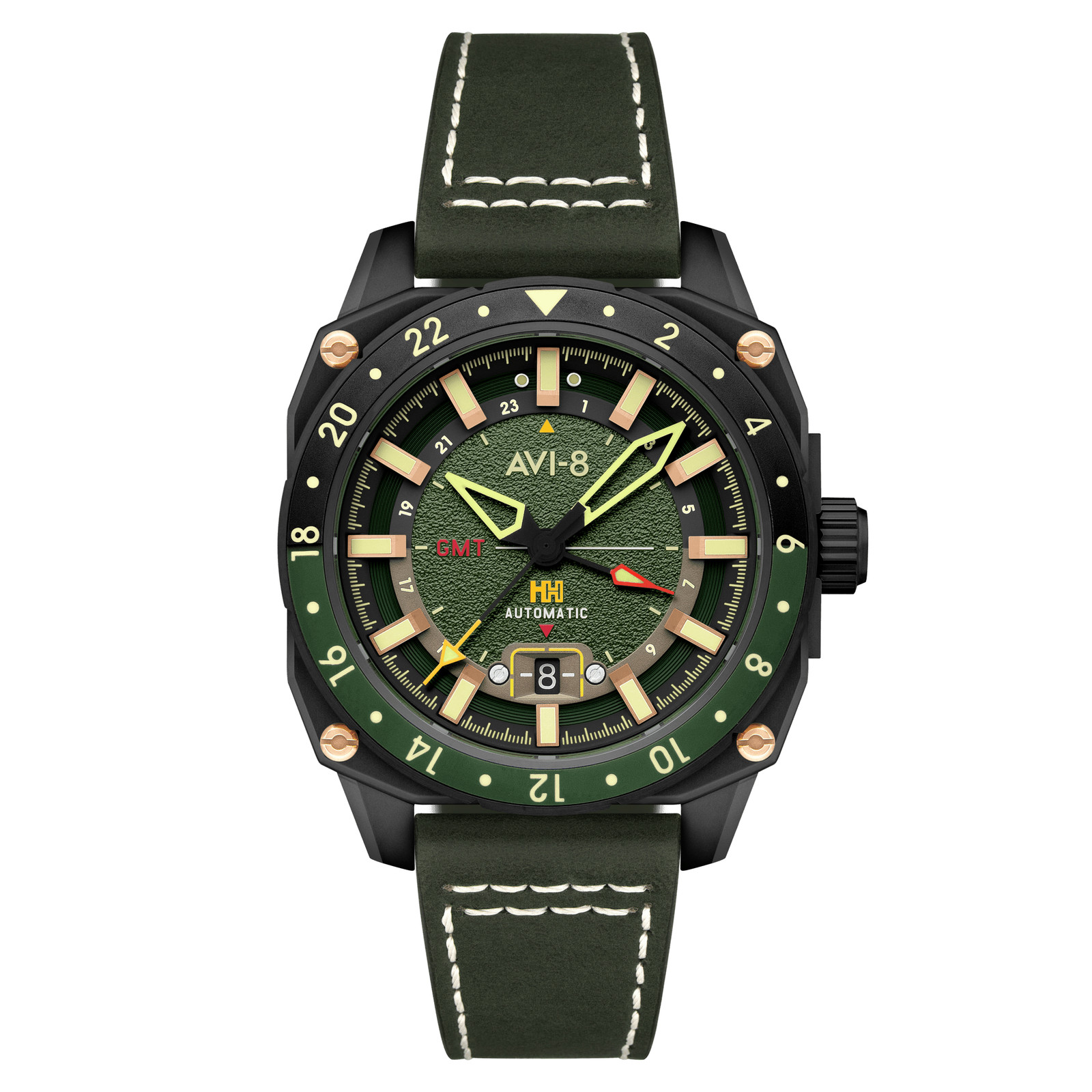 AVI-8 Hawker Hunter Atlas GMT Automatic Amazon Green