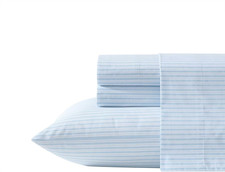 Laura Ashley Full Size Sheet Set, Crisp Lightweight Cotton Percale Bedding w
