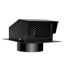 6 inch Roof Vent Cap, Removable Roof Vent, Bathroom Exhaust Roof 6 IN Black