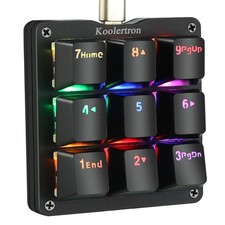 One Handed Macro Mechanical Keyboard RGB LED Mini Gaming Keypad Red Switches